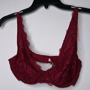 Dobreva Unlined Bra Womens Size 32D  Floral Lace Underwire Back Closure